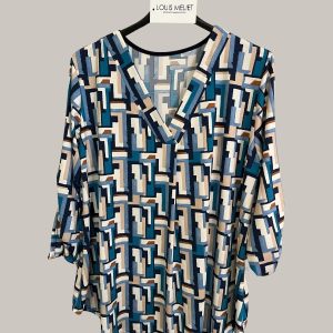 Blusa pliegue en escote geométrico